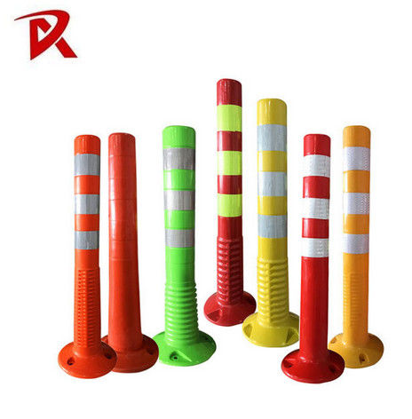 Latest company news about 2024 Seguridad vial PU 750 mm Naranja Tráfico flexible Bollardo Delimitador reflector Punto de advertencia