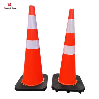 quality PVC de advertencia de seguridad vial conos de tráfico reflectores conos de seguridad base negra 36 pulgadas factory