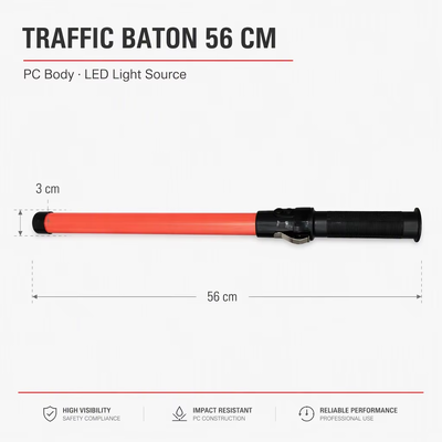 quality Bastón de tráfico LED con batería de 56cm, varita de Control de tráfico manual, palo de señal de advertencia de seguridad para comando de carretera de Mongolia factory