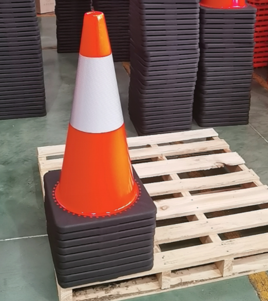 Conejos de tráfico flexibles de PVC de 45 cm de altura Conejos de seguridad de plástico de advertencia de carretera 4