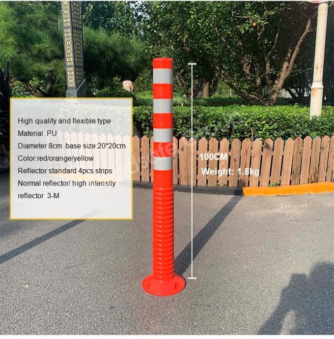 Advertencia de seguridad vial al aire libre de 75 cm Punto de advertencia de tráfico de plástico PU duradero 5