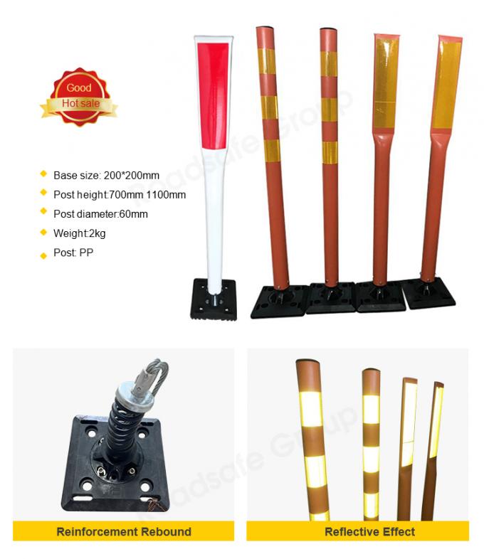 Advertencia de seguridad vial al aire libre de 75 cm Punto de advertencia de tráfico de plástico PU duradero 4