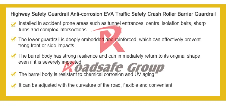 Philippines Hot Sales Traffic Safety EVA Roller Guardrail Highway Anti-Crash Barrier 2