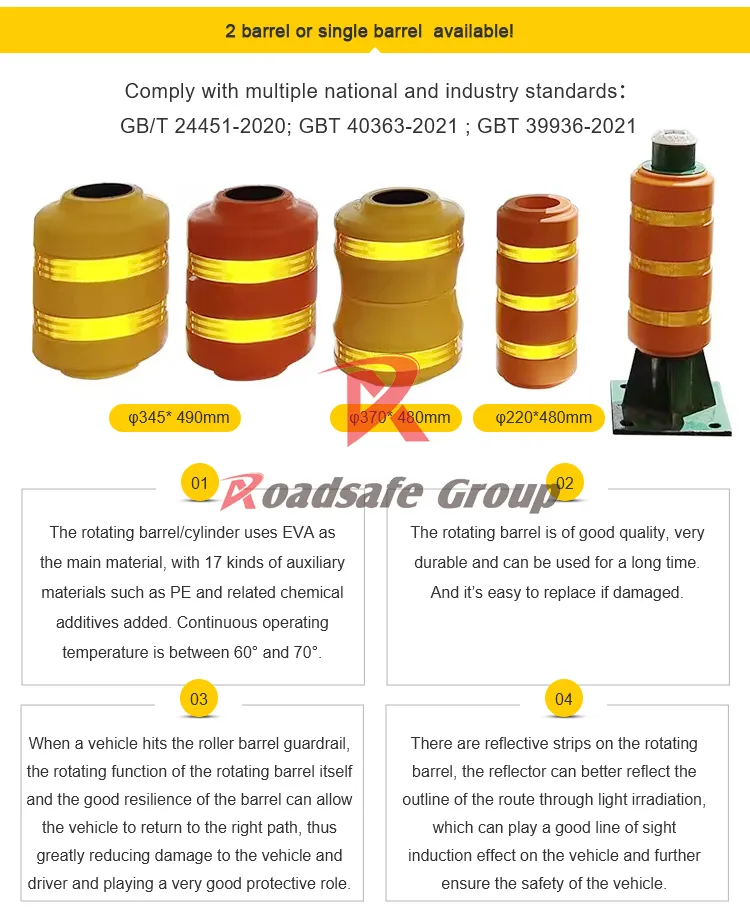 Philippines Hot Sales Traffic Safety EVA Roller Guardrail Highway Anti-Crash Barrier 9